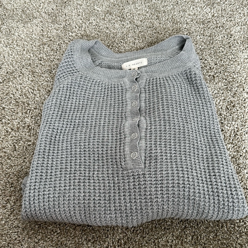pacsun cropped knitted gray sweater